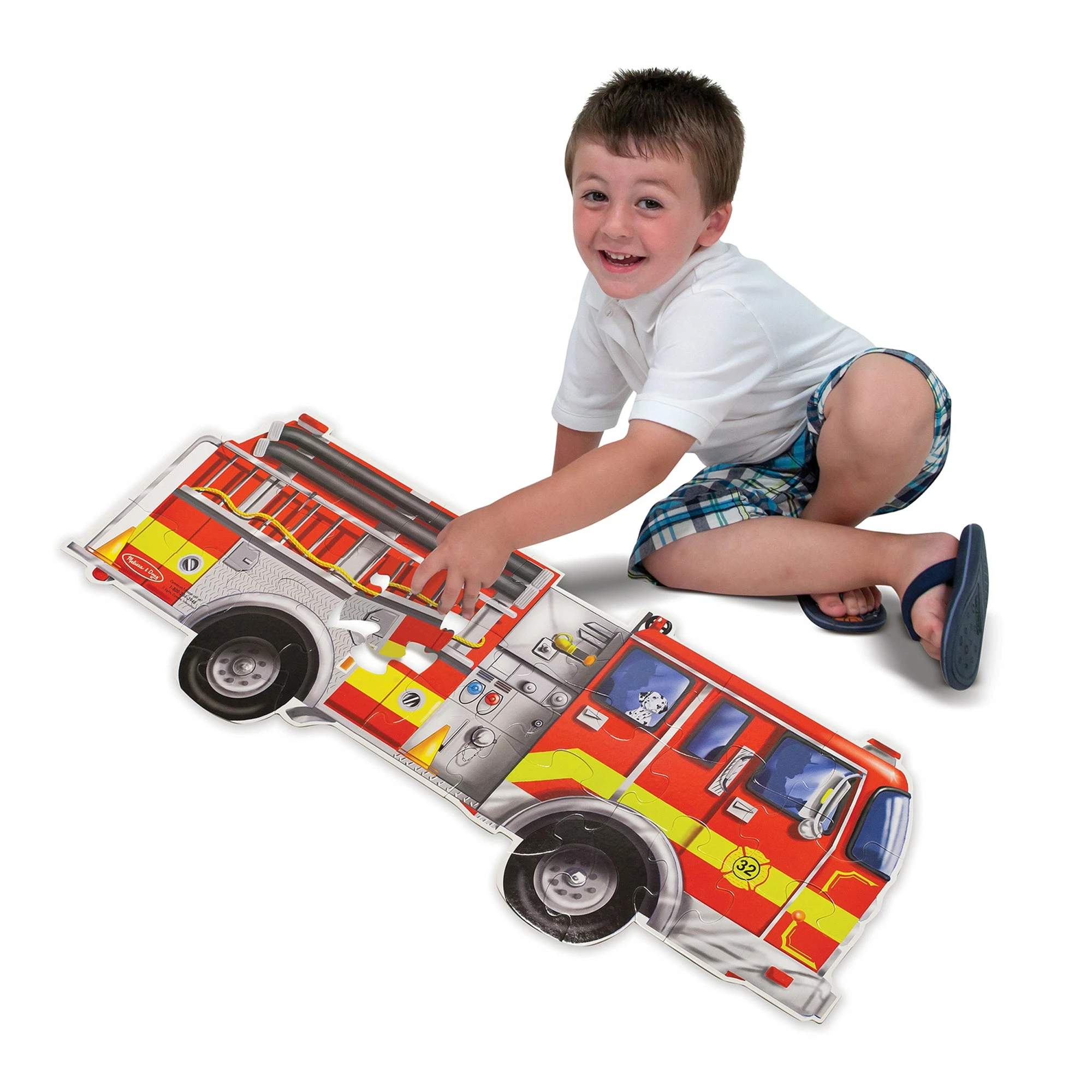 Melissa & Doug Giant Fire Truck Floor Puzzle - 24pc - Image 2