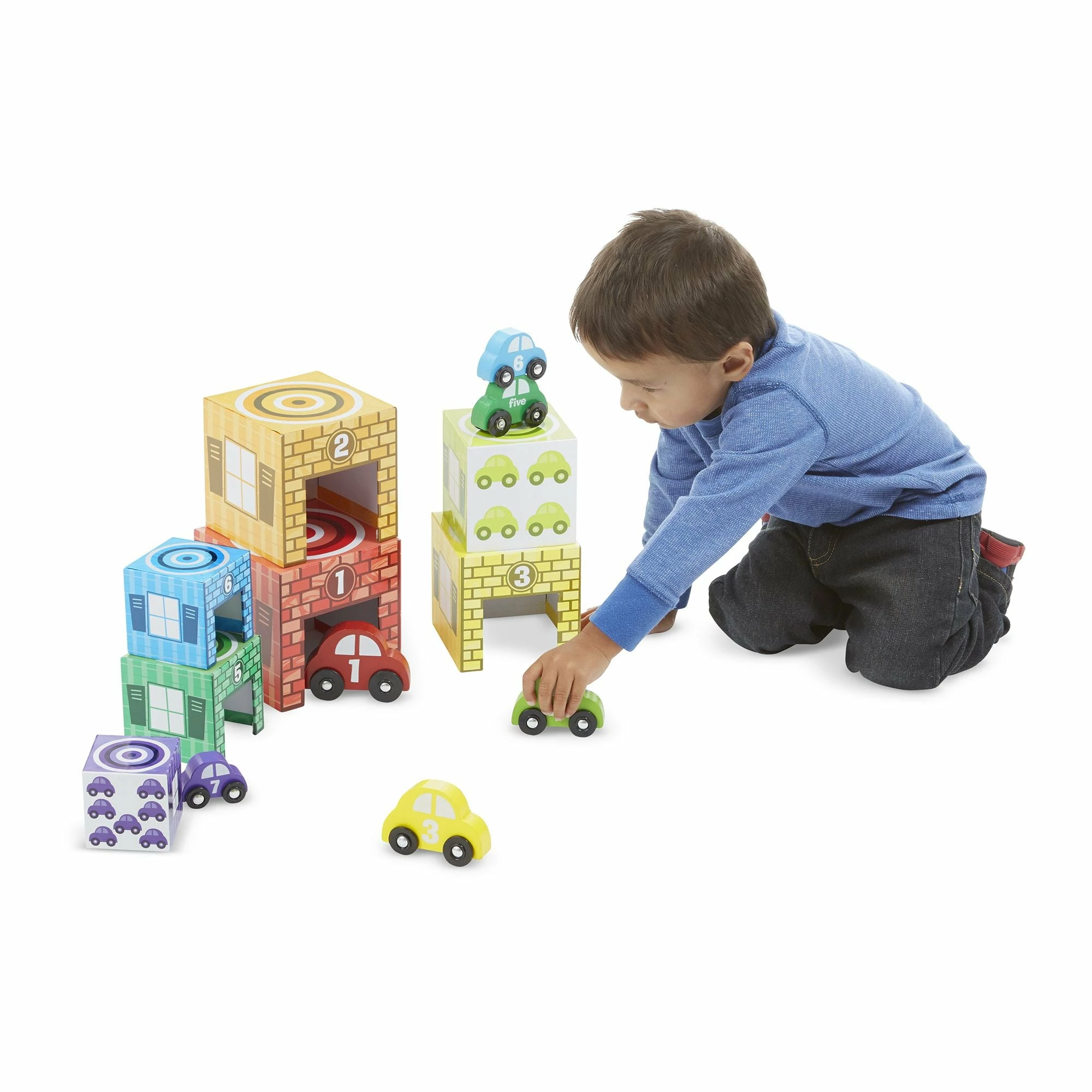 Melissa & Doug Nesting & Sorting Garages & Cars - Image 2