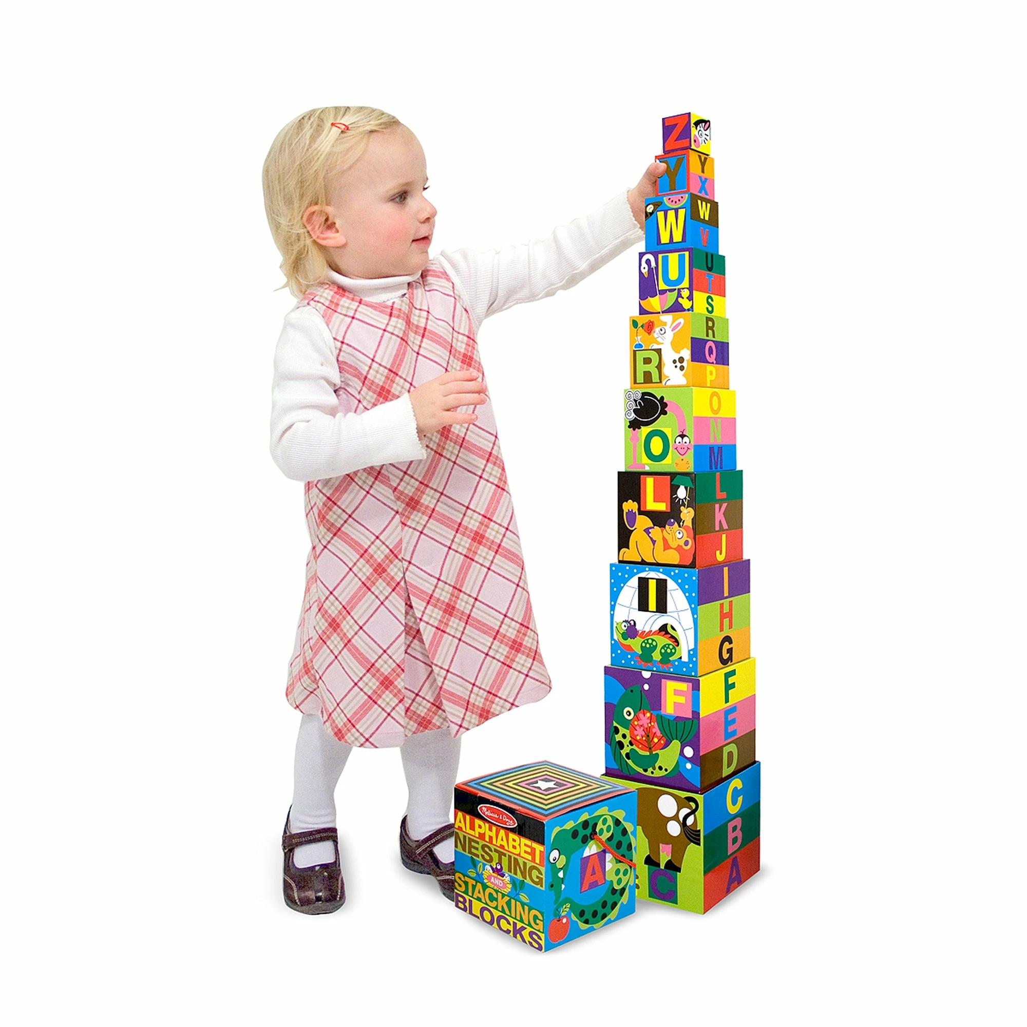 Melissa & Doug Alphabet Nesting And Stacking Blocks - Image 7