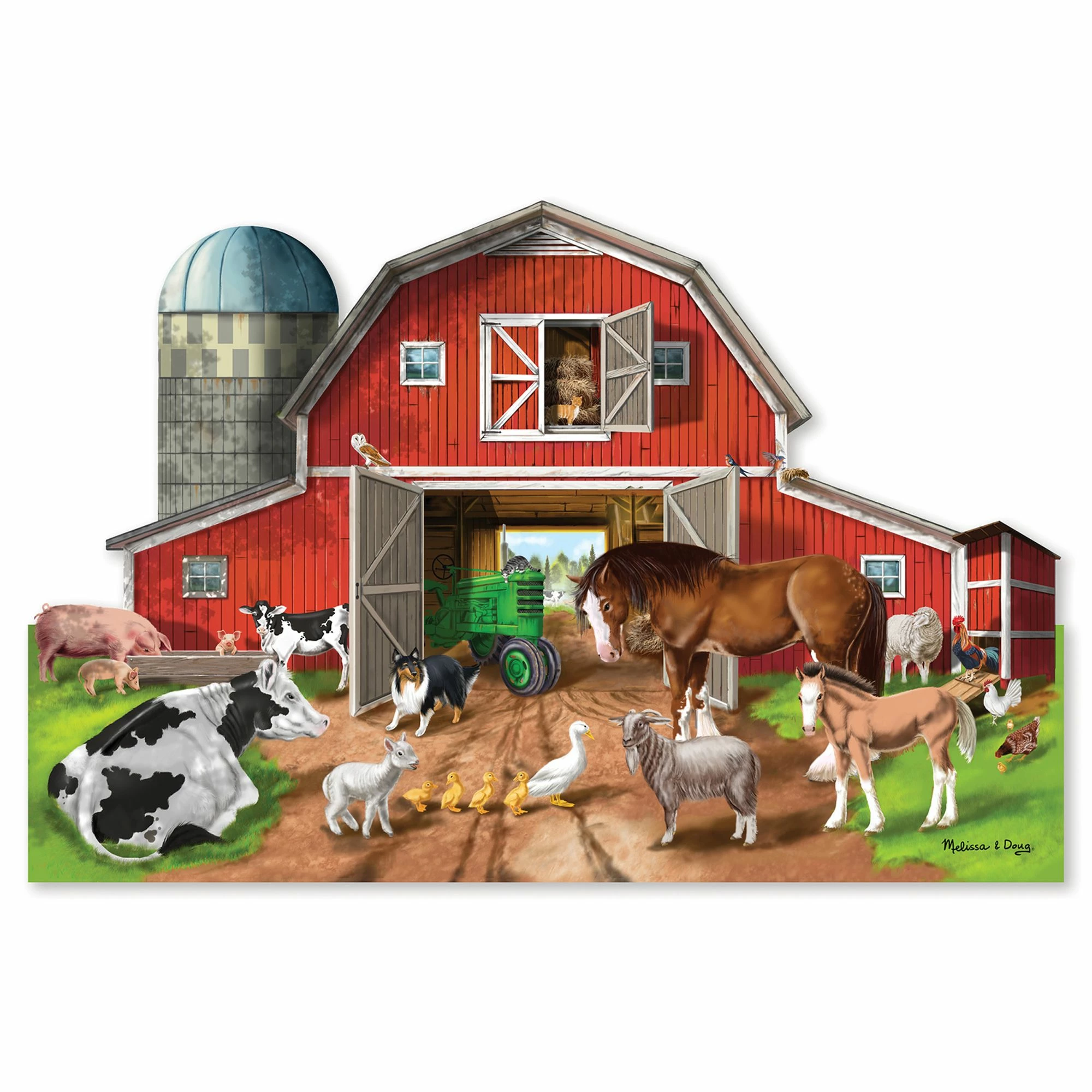 Melissa & Doug Busy Barn Shaped Floor Puzzle - 32pc