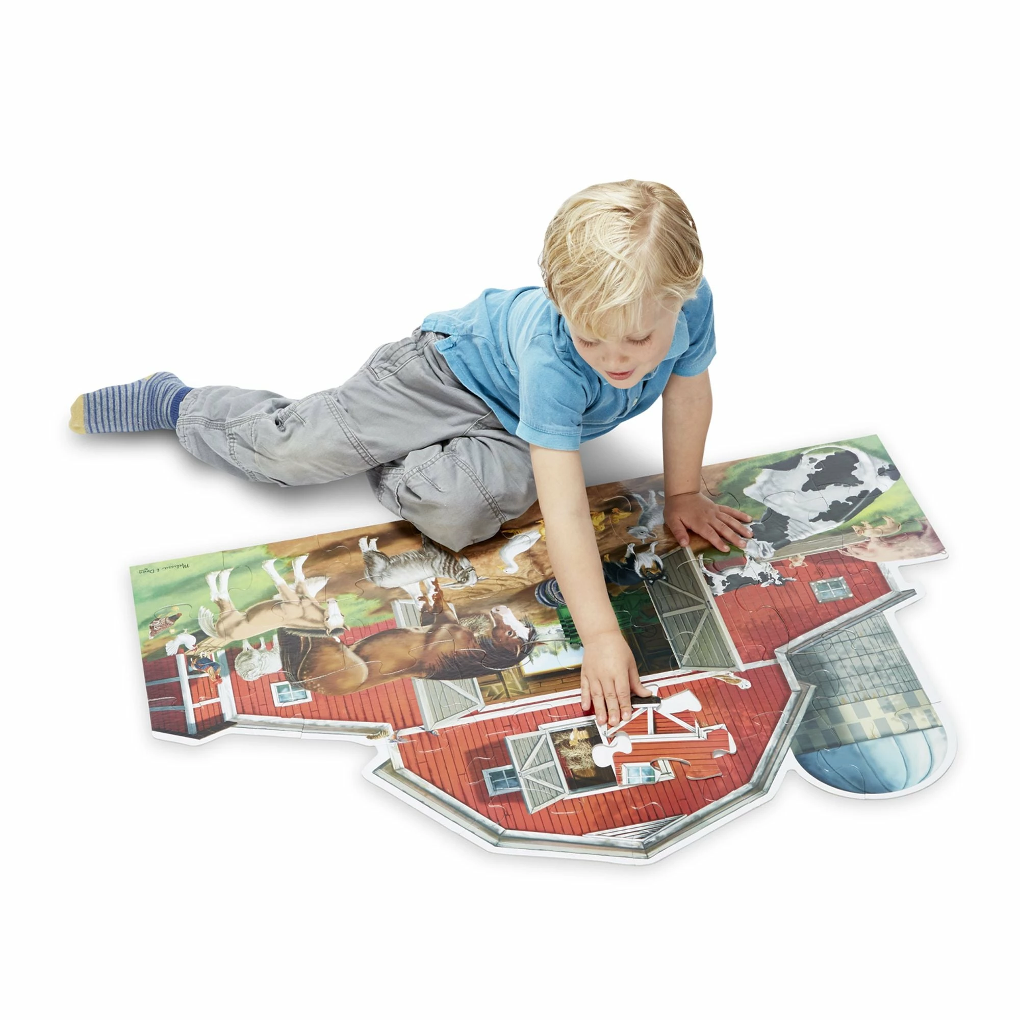 Melissa & Doug Busy Barn Shaped Floor Puzzle - 32pc - Image 2