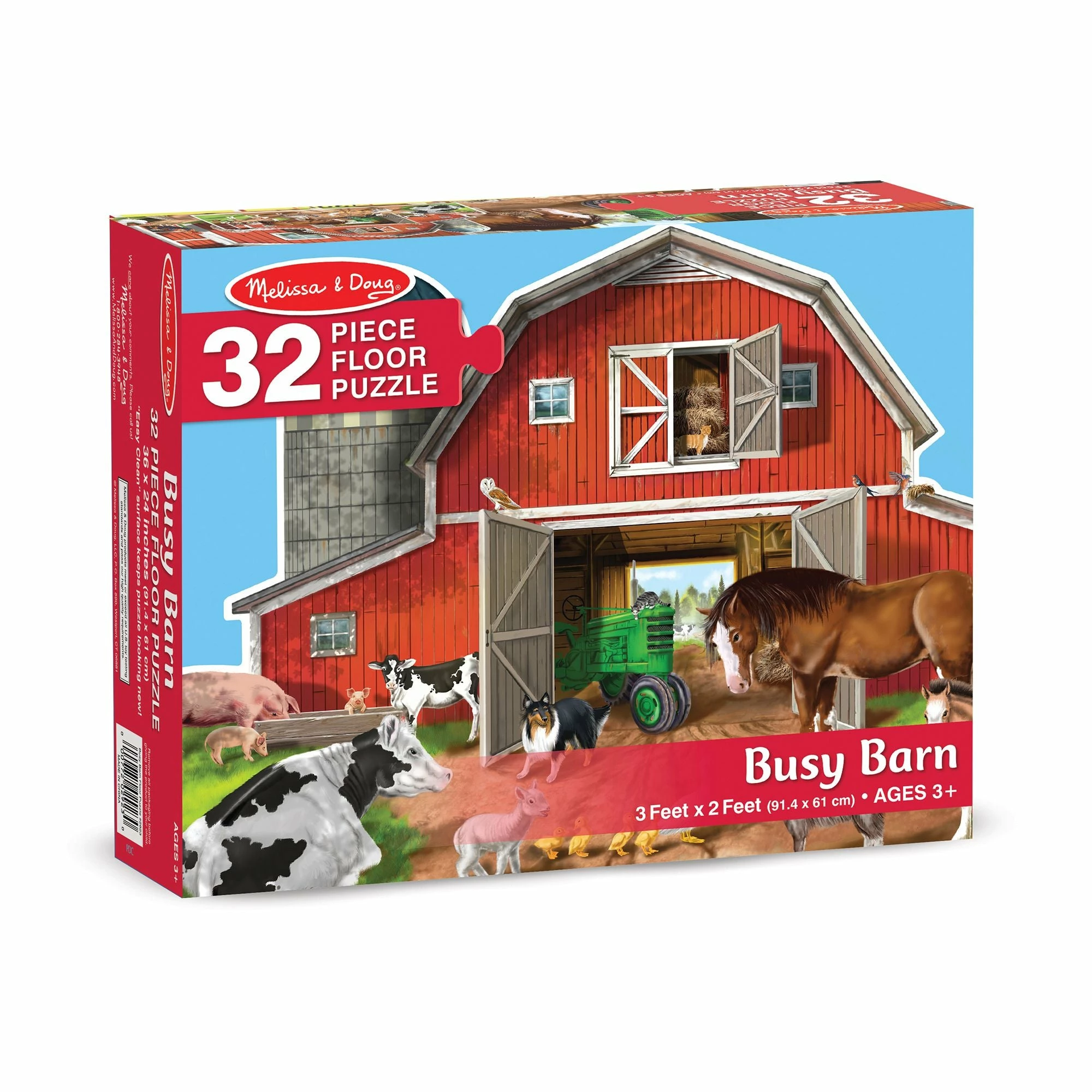 Melissa & Doug Busy Barn Shaped Floor Puzzle - 32pc - Image 5
