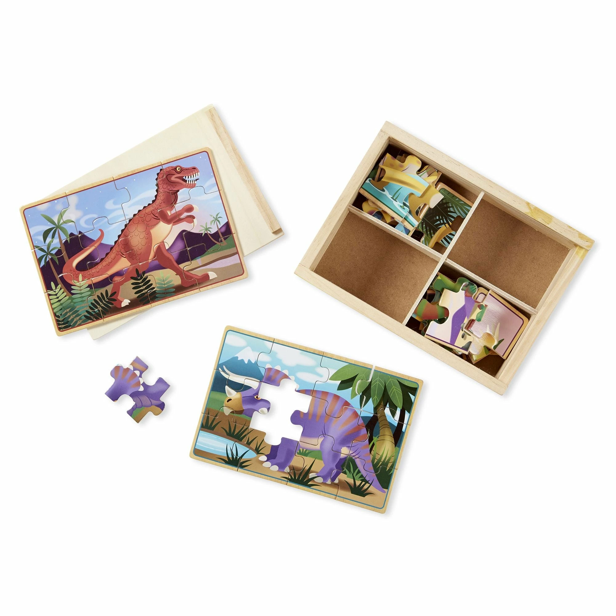 Melissa & Doug Dinosaurs Puzzles In A Box - Image 5