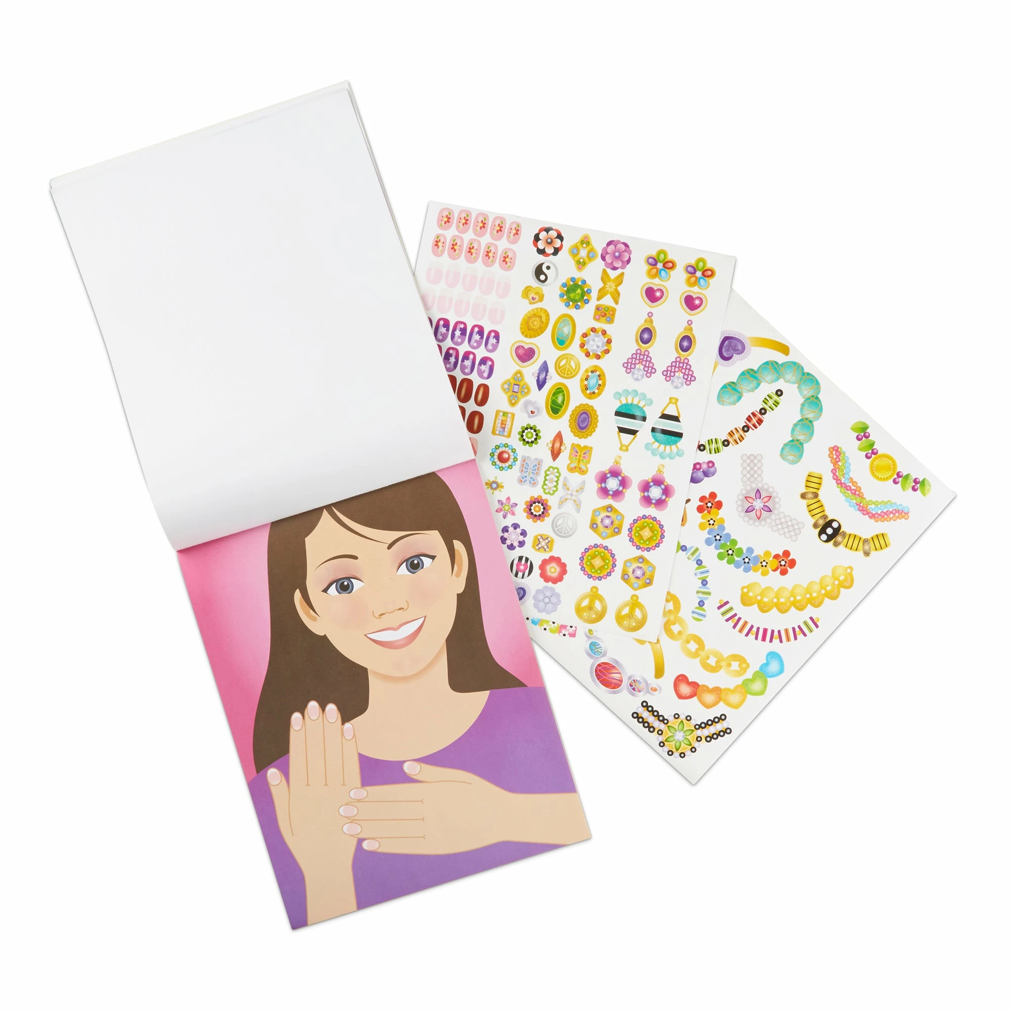 Melissa & Doug Jewelry & Nails Glitter Collection Sticker Pad - Image 4