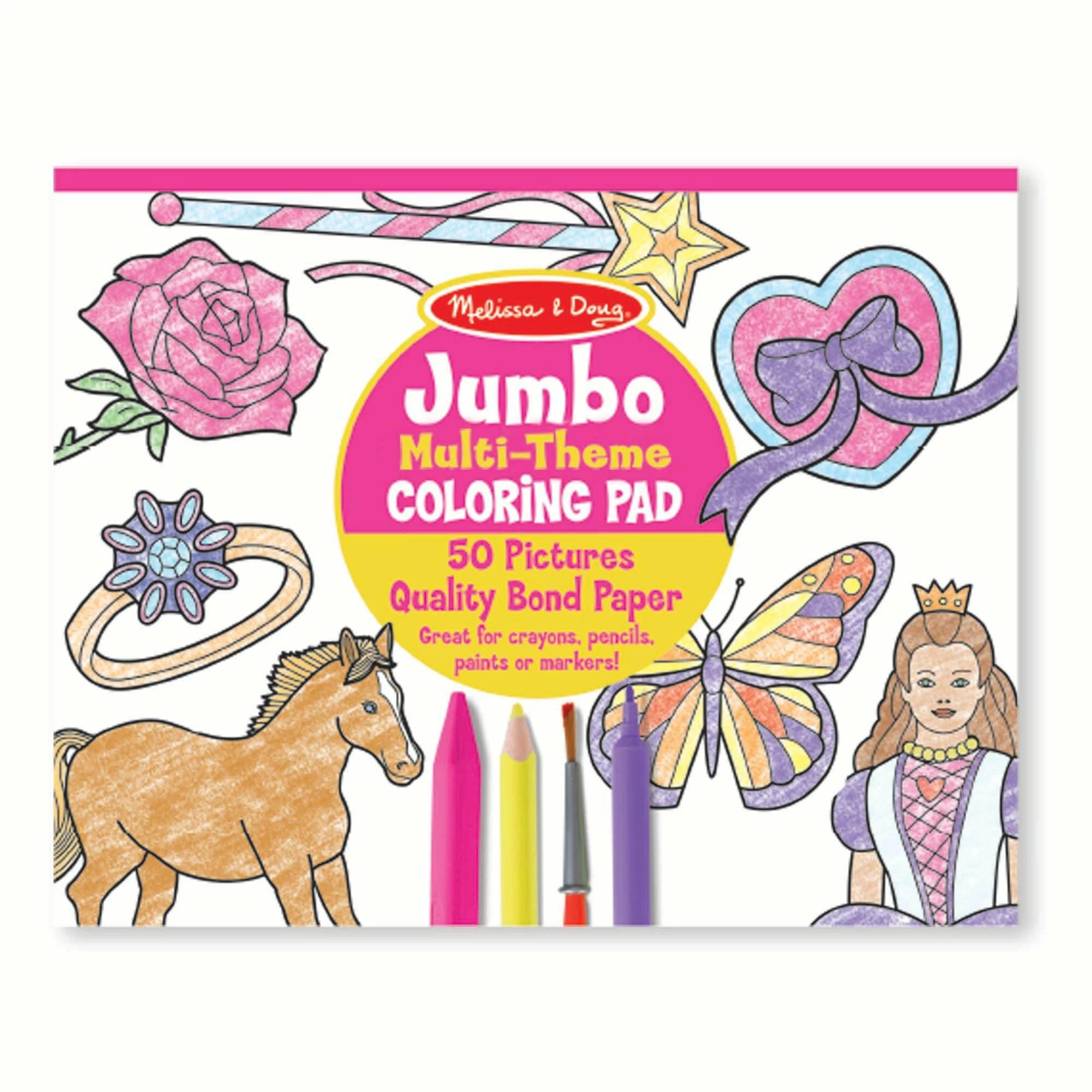 Melissa & Doug Jumbo Coloring Pad - Pink 11" X 14"