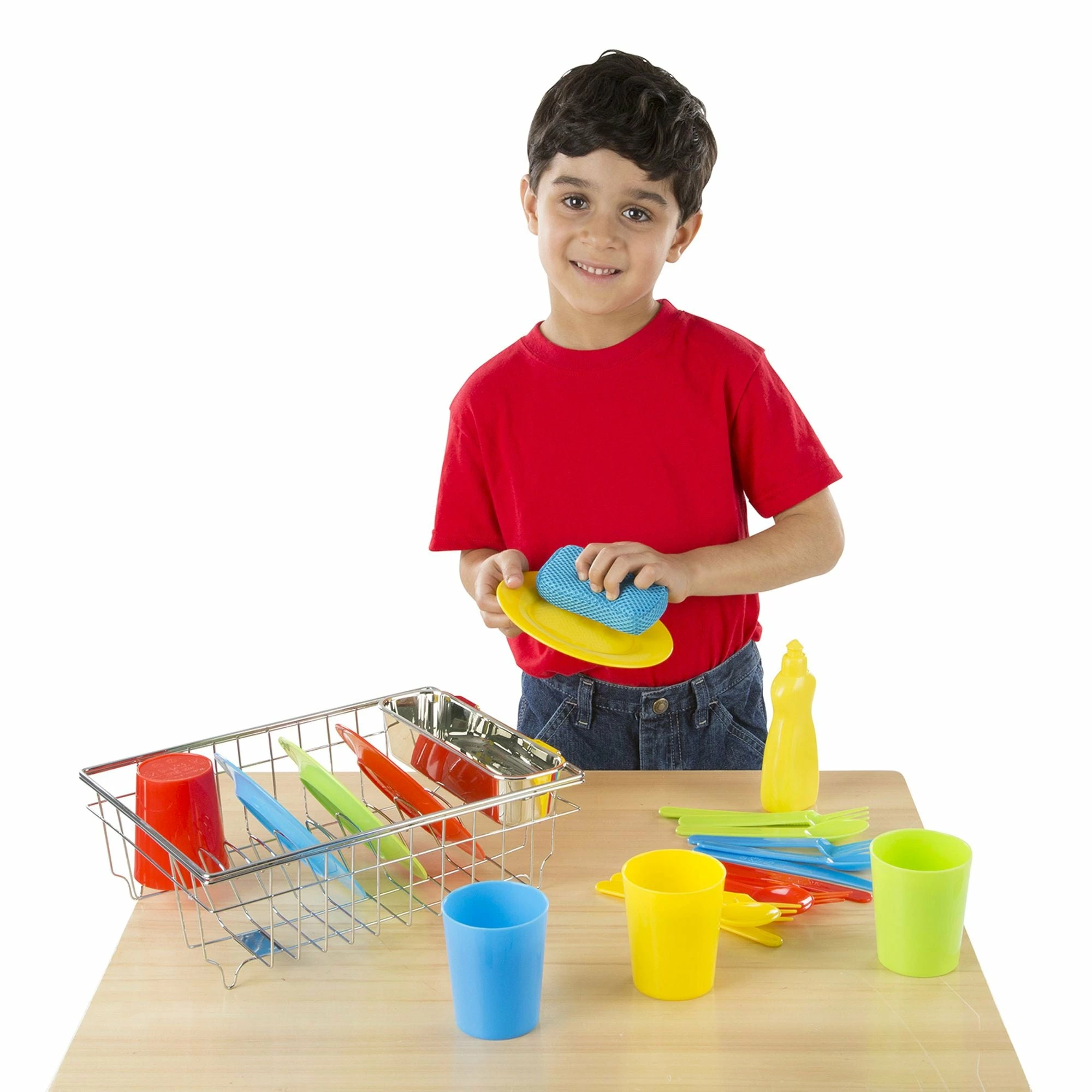 Melissa & Doug Let's Play House! Wash & Dry Dish Set - Image 2