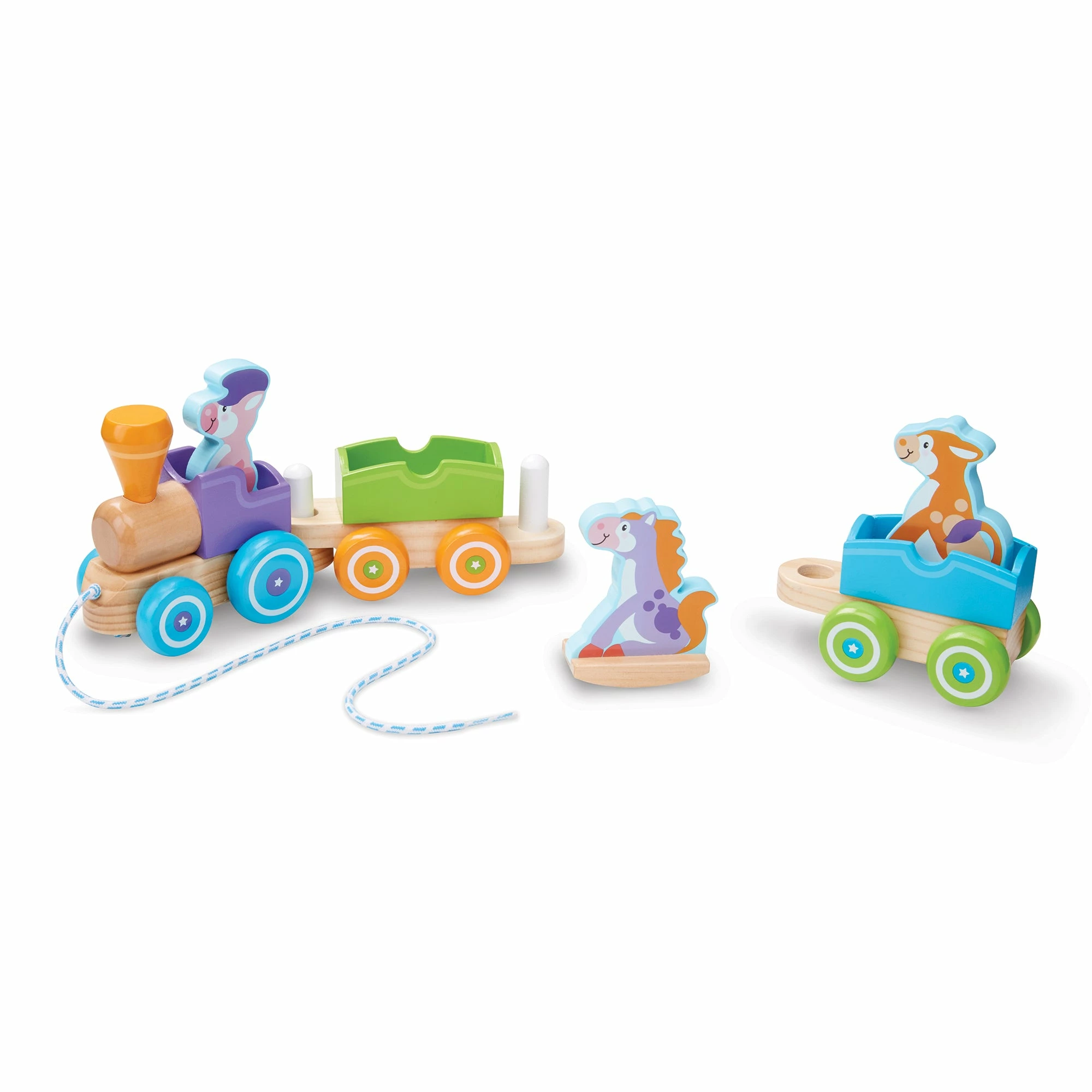Melissa & Doug Rocking Farm Animals Pull Train - Image 4