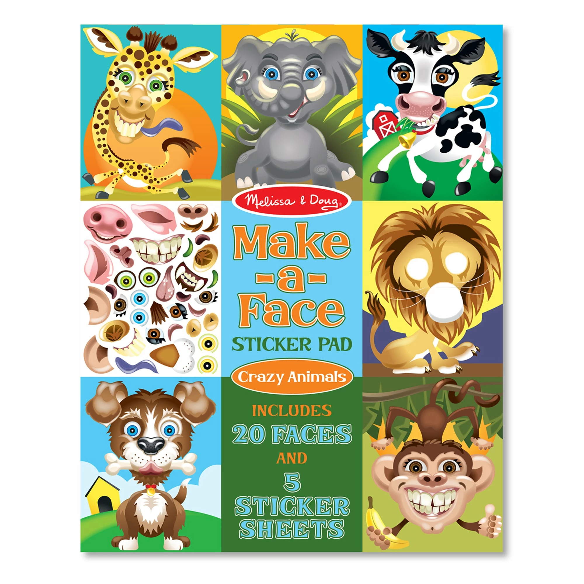 Melissa & Doug Make-a-Face Sticker Pad - Crazy Animals 1 Melissa & Doug Make-a-Face Sticker Pad - Crazy Animals