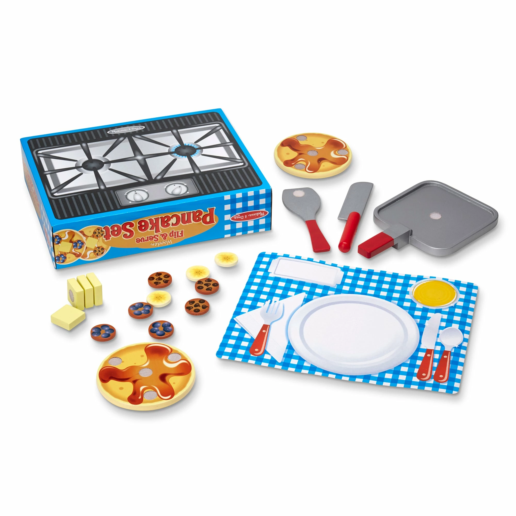 Melissa & Doug Wooden Flip & Serve Pancake Set