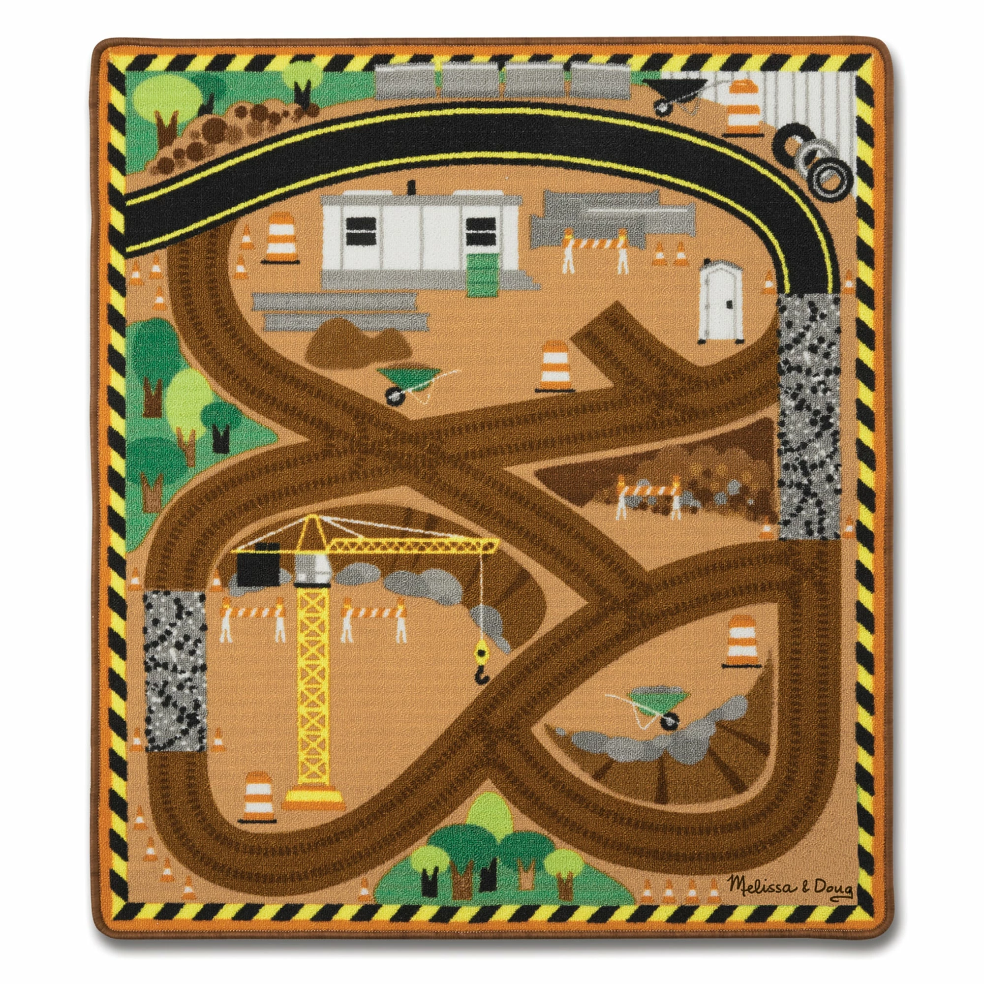 Melissa & Doug Round The Site Construction Truck Rug