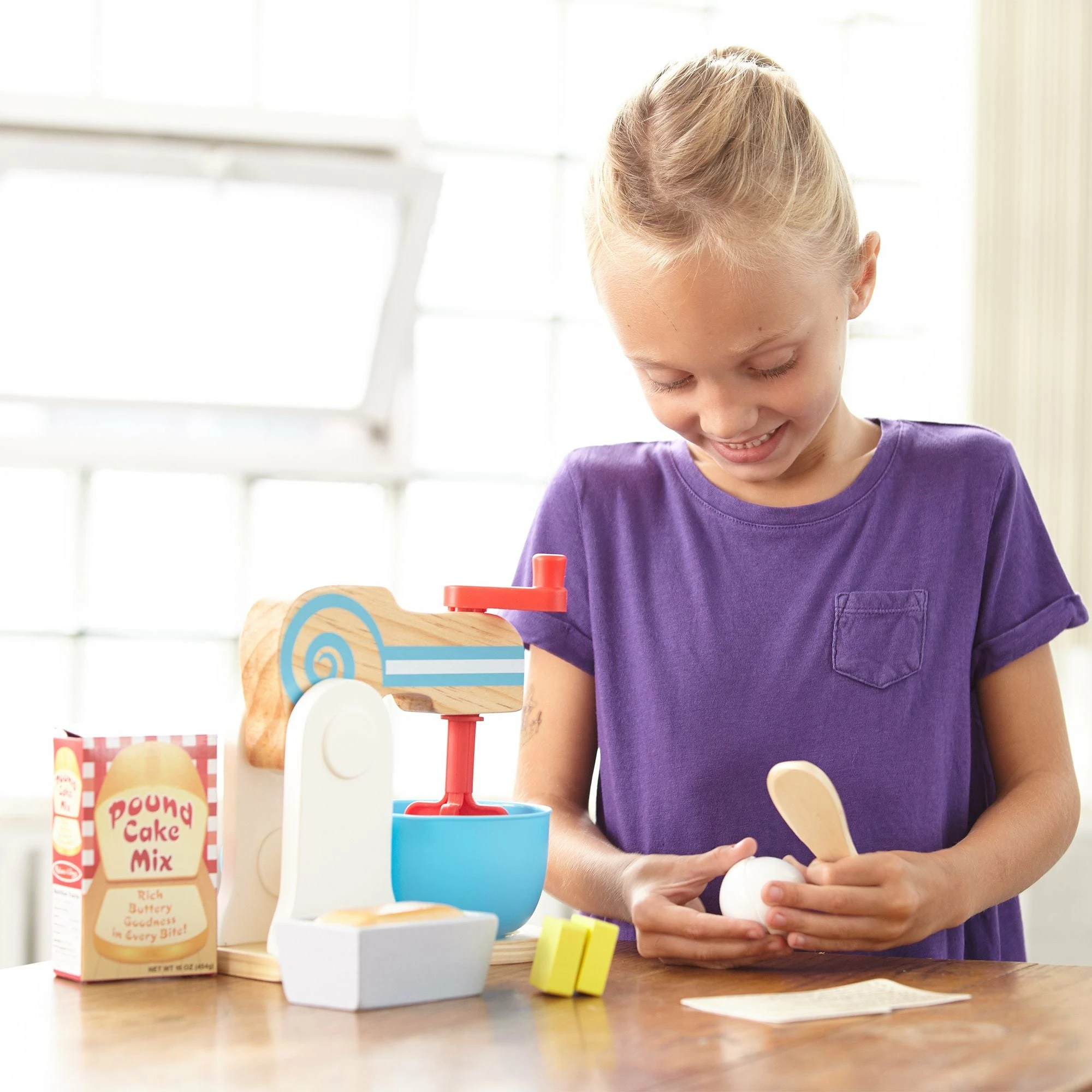 Melissa & Doug Wooden Make-a-Cake Mixer Set - Image 2