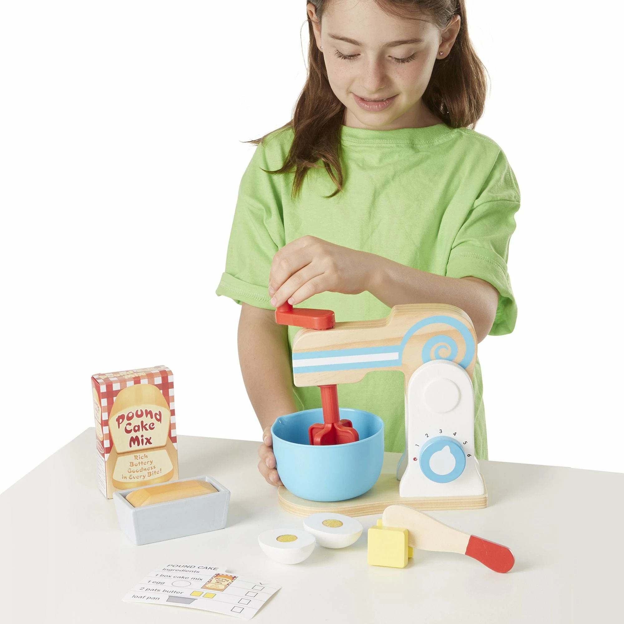Melissa & Doug Wooden Make-a-Cake Mixer Set - Image 3