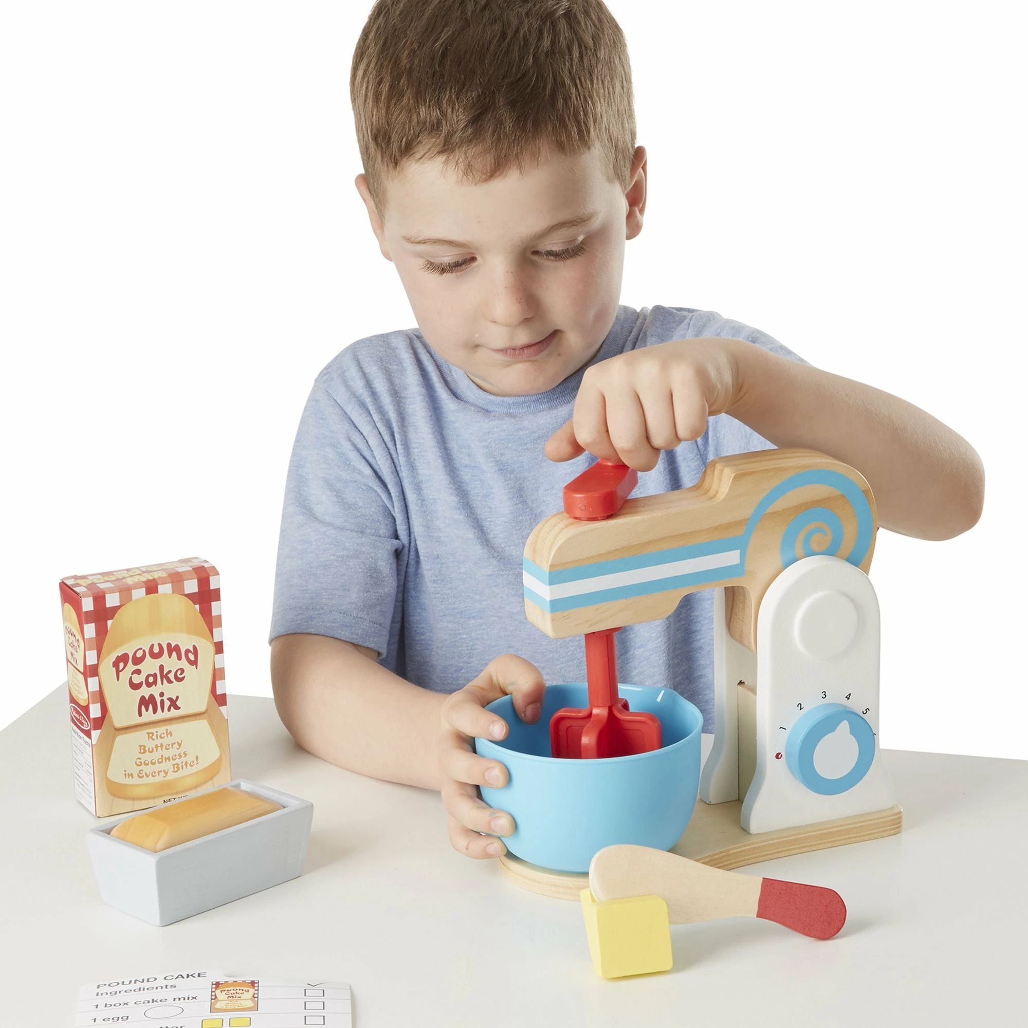 Melissa & Doug Wooden Make-a-Cake Mixer Set - Image 4