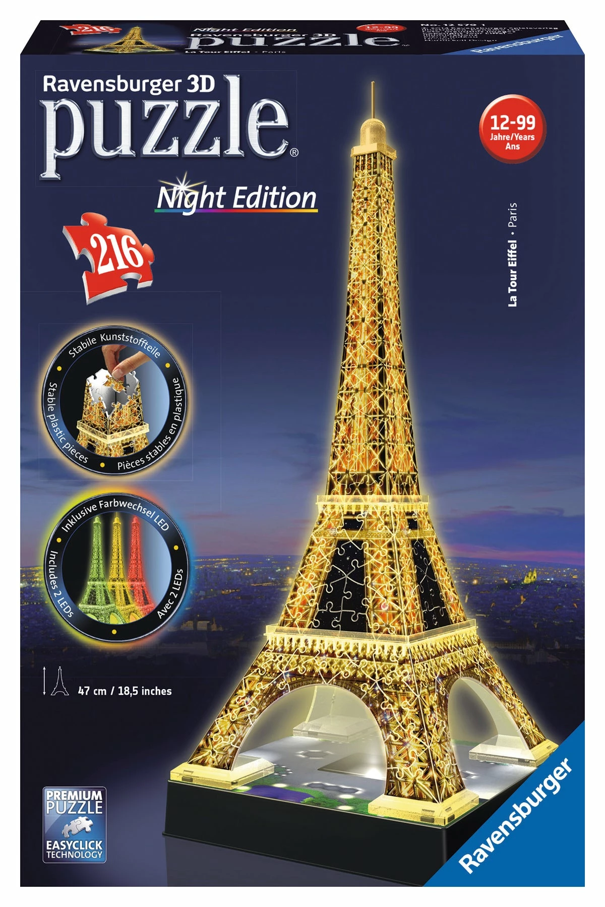 Ravensburger Eiffel Tower - Night Edition - 216pc 3D Puzzle