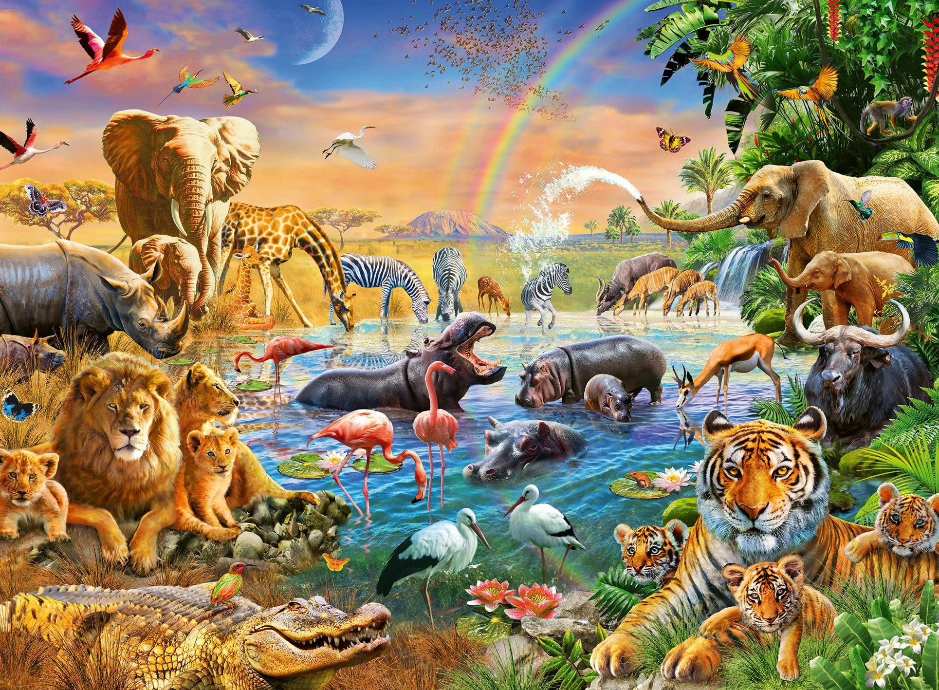 Ravensburger Savannah Jungle Waterhole - 100pc Puzzle - Image 2