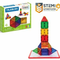 Magformers TileBlox Rainbow 30pc With Magnetic Activity Board