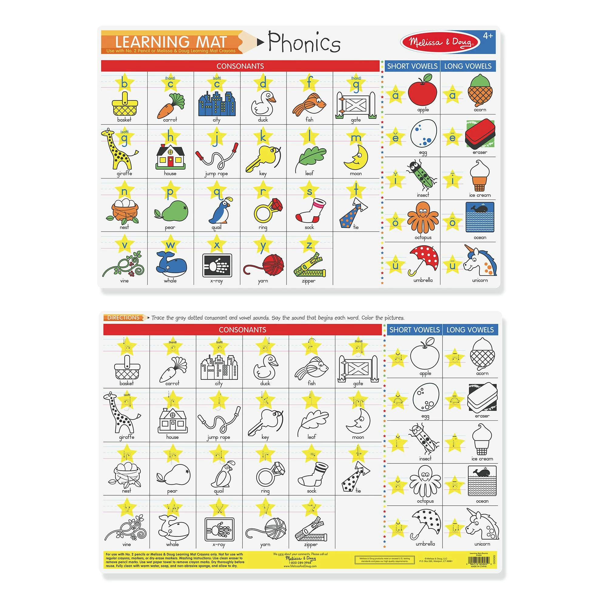 Melissa & Doug Phonics Write-a-Mat