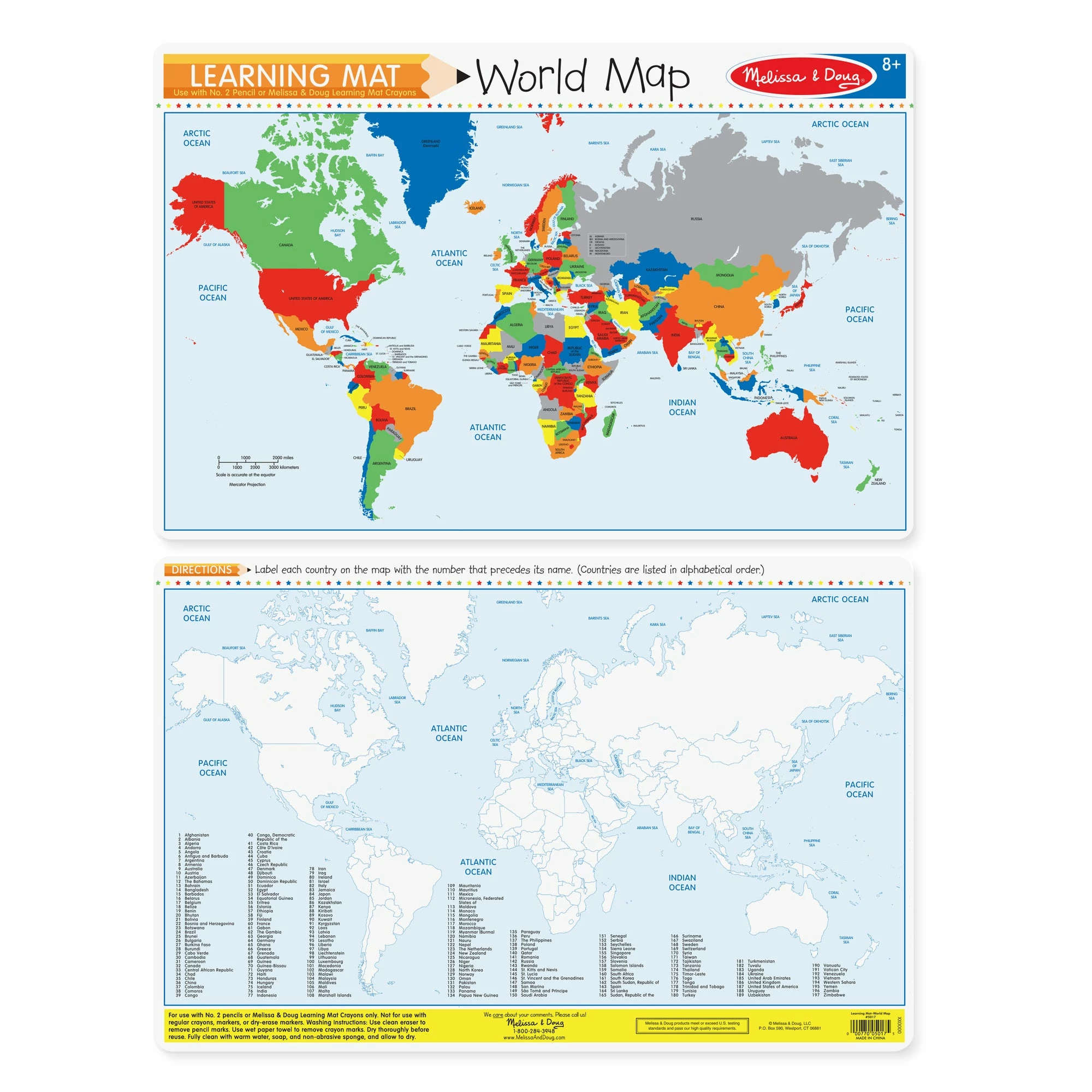 Melissa & Doug Countries Of The World Write-a-Mat