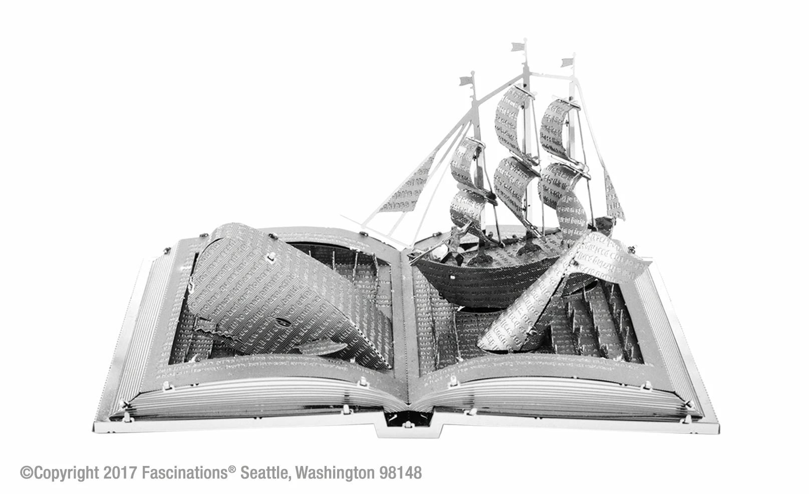 Fascinations Metal Earth Moby Dick Book Sculpture